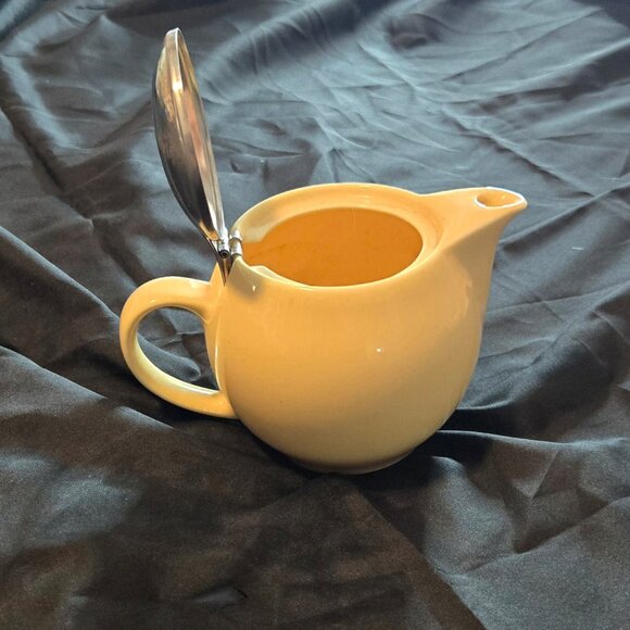 Vintage ZERO JAPAN UNIVERSAL Personal Size Ceramic Teapot w/ Stainless Steel Lid - Picture 5 of 8